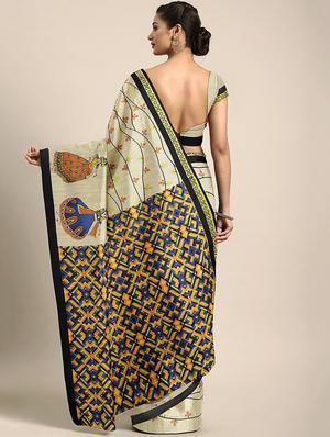 conversational mysore silk saree with blouse - 17413769 - Standard Image - 2