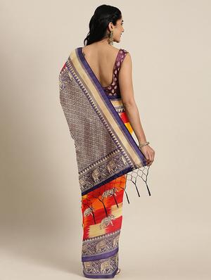 conversational mysore silk saree with blouse - 17413771 - Standard Image - 2