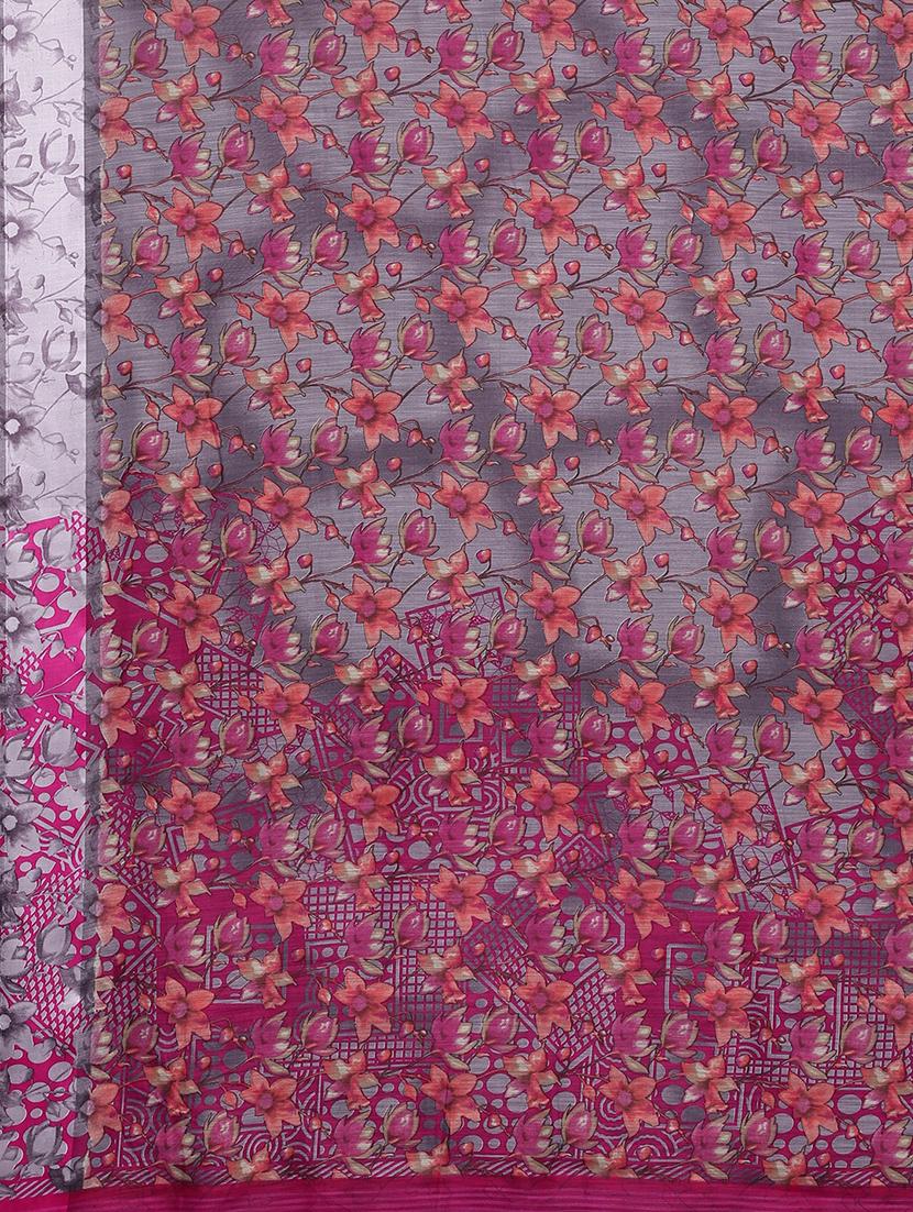 floral mysore silk saree with blouse - 17413773 - Zoom Image - 4