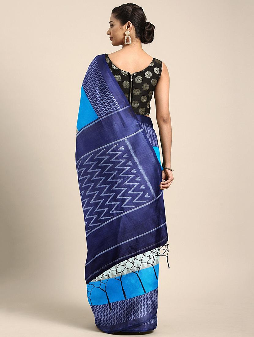 chevron mysore silk saree with blouse - 17413777 - Zoom Image - 2