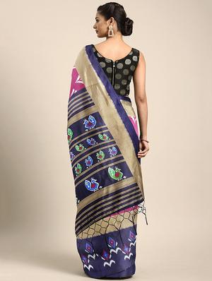 ikat mysore silk saree with blouse - 17413781 - Standard Image - 2