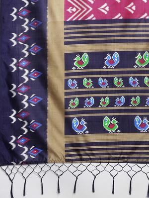 ikat mysore silk saree with blouse - 17413781 - Standard Image - 5