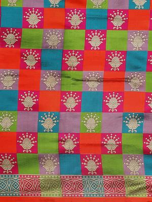 checkered mysore silk saree with blouse - 17413783 - Standard Image - 4