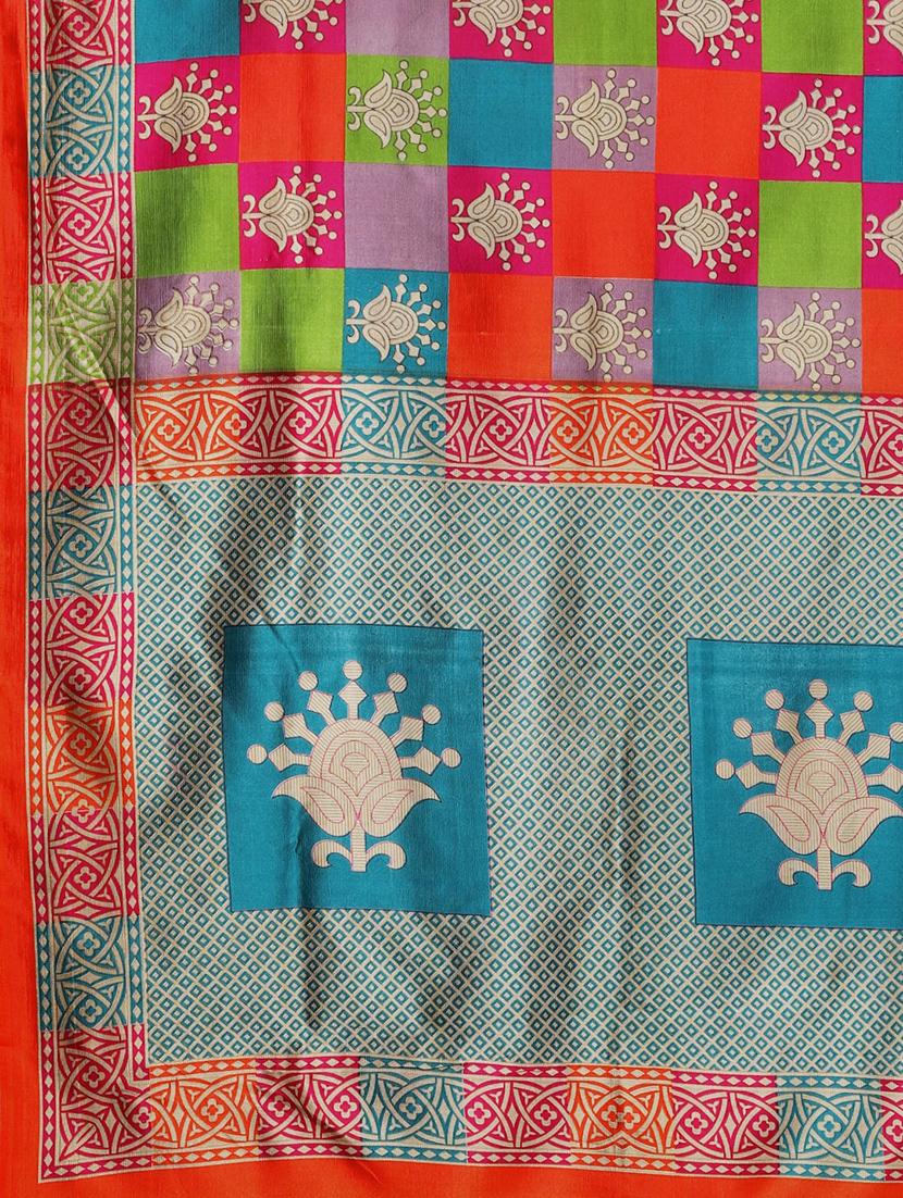 checkered mysore silk saree with blouse - 17413783 - Zoom Image - 5