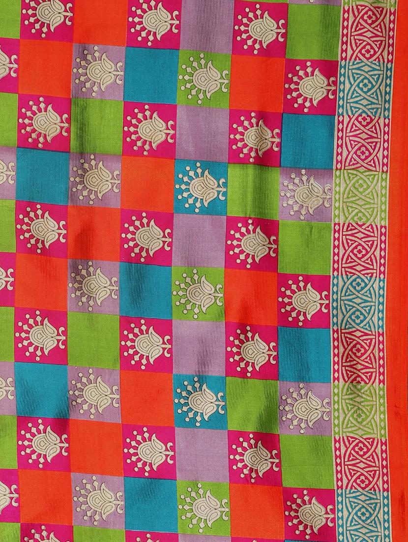 checkered mysore silk saree with blouse - 17413783 - Zoom Image - 6
