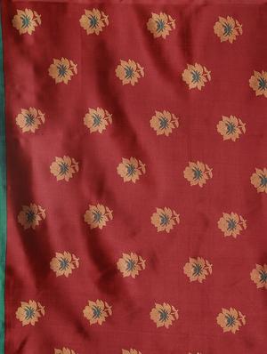 maroon silk blend mysore saree with blouse - 17413785 - Standard Image - 5