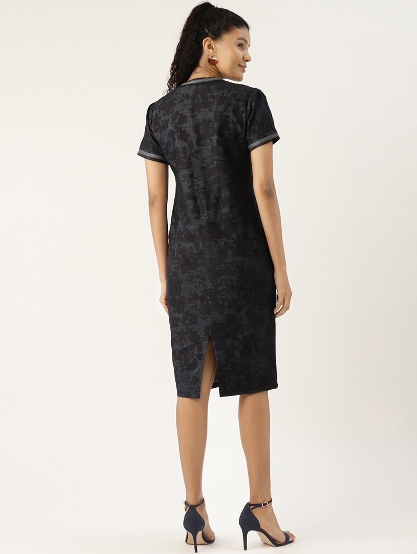 pocket detail denim sheath dress - 17413916 - Zoom Image - 3