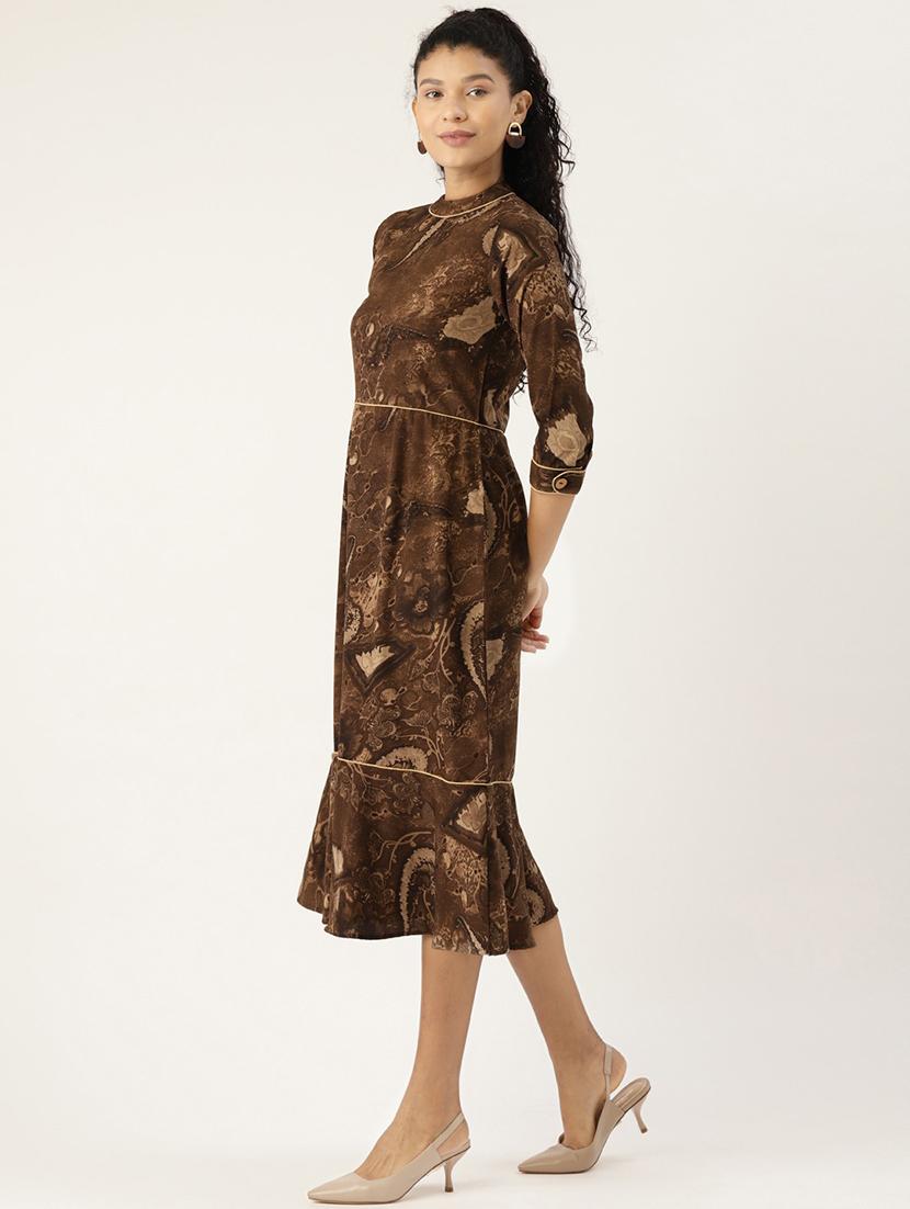 crew neck printed a-line dress - 17413918 - Zoom Image - 2