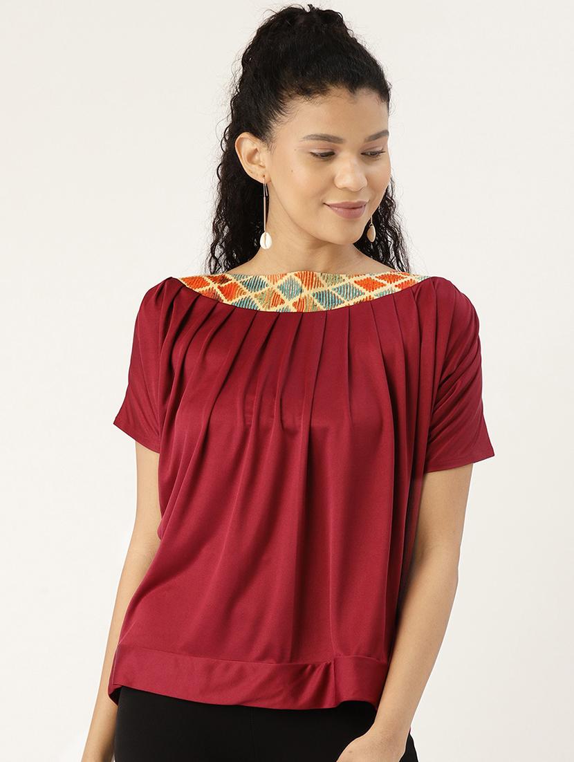 boat neck pleated top - 17413922 - Zoom Image - 1