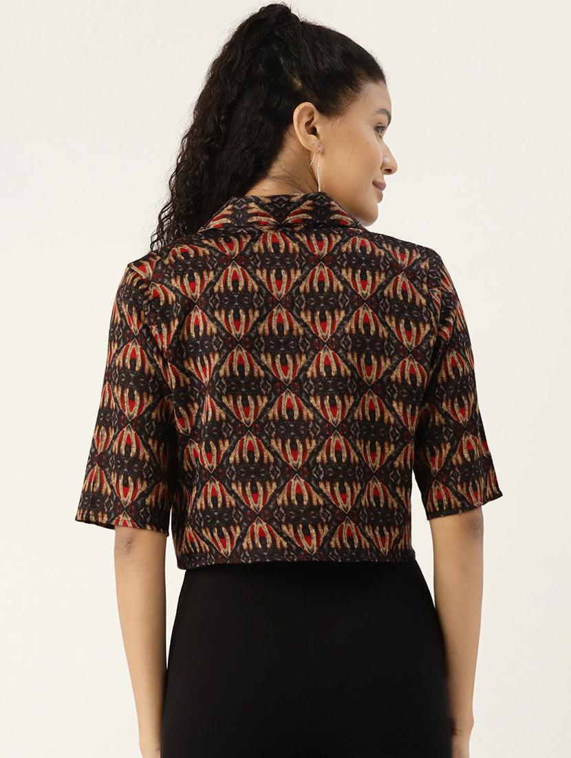 shirt collar crop top - 17413923 - Zoom Image - 3