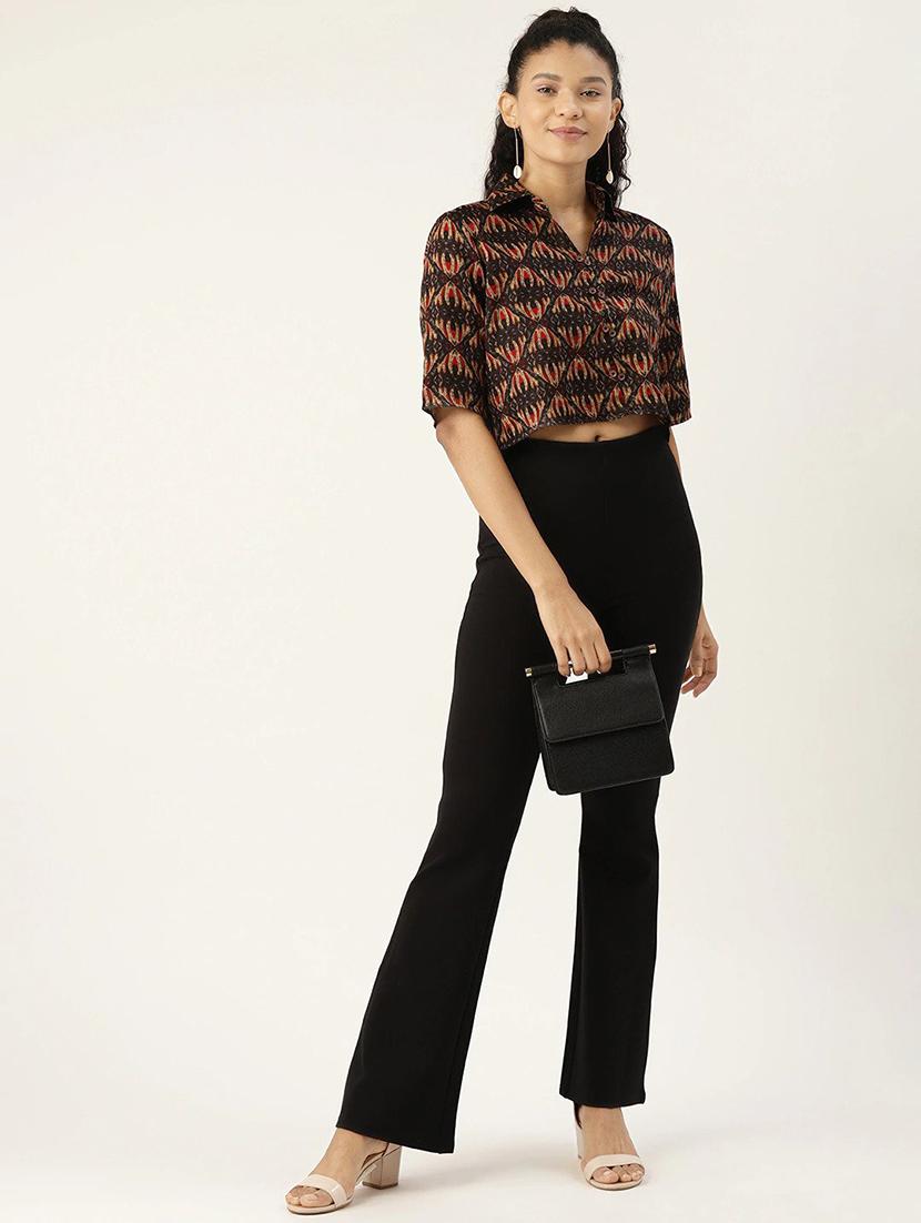 shirt collar crop top - 17413923 - Zoom Image - 4