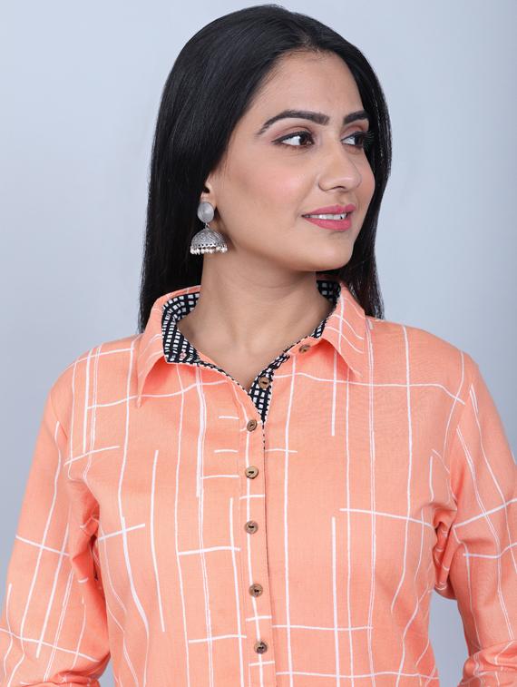 checkered kurta pant set - 17413951 - Zoom Image - 4