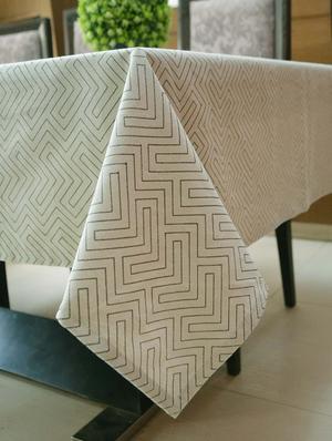 6 seater cotton printed table cover - 17414234 - Standard Image - 4