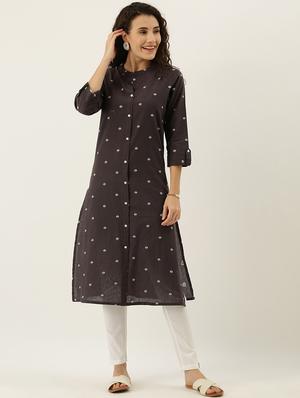 geometrical a-line kurta - 17414359 - Standard Image - 4