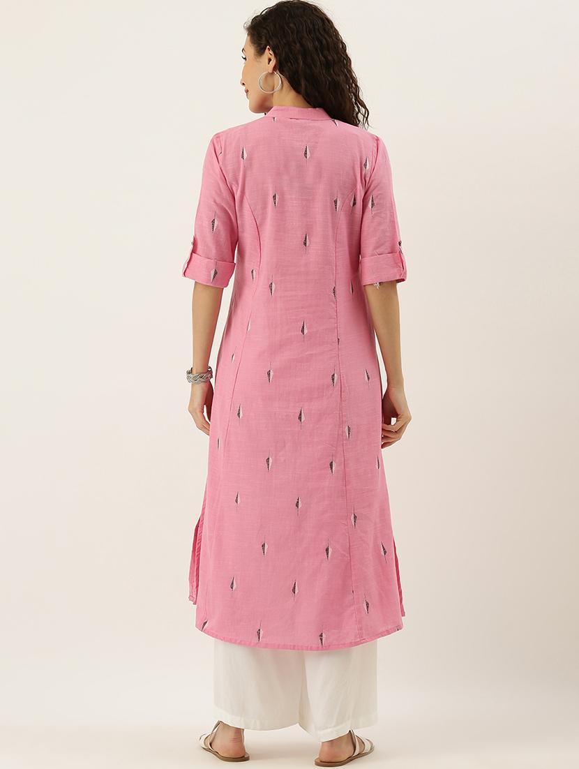 dobby work a-line kurta - 17414360 - Zoom Image - 3