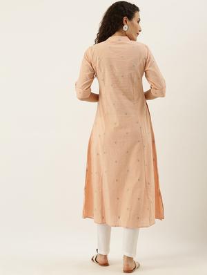 dobby work a-line kurta - 17414363 - Standard Image - 3