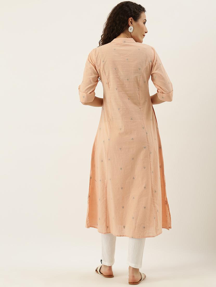 dobby work a-line kurta - 17414363 - Zoom Image - 3