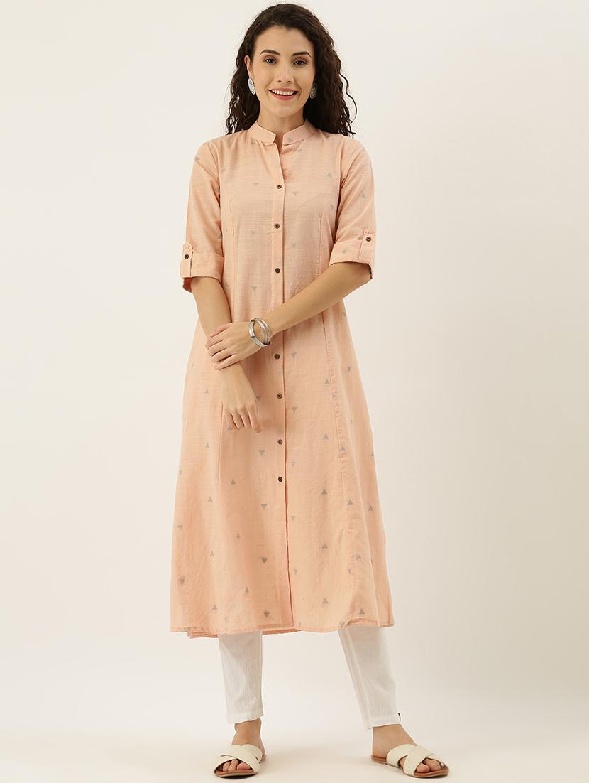 dobby work a-line kurta - 17414363 - Zoom Image - 4