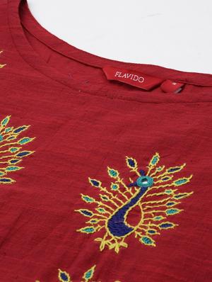 embroidered a-line kurta - 17414372 - Standard Image - 5