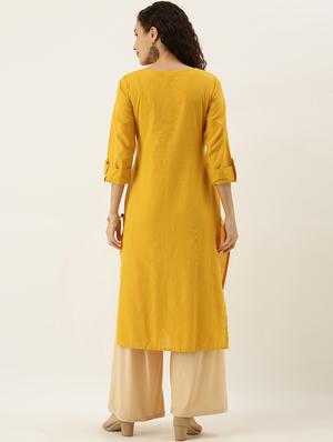 embroidered straight kurta - 17414374 - Standard Image - 3