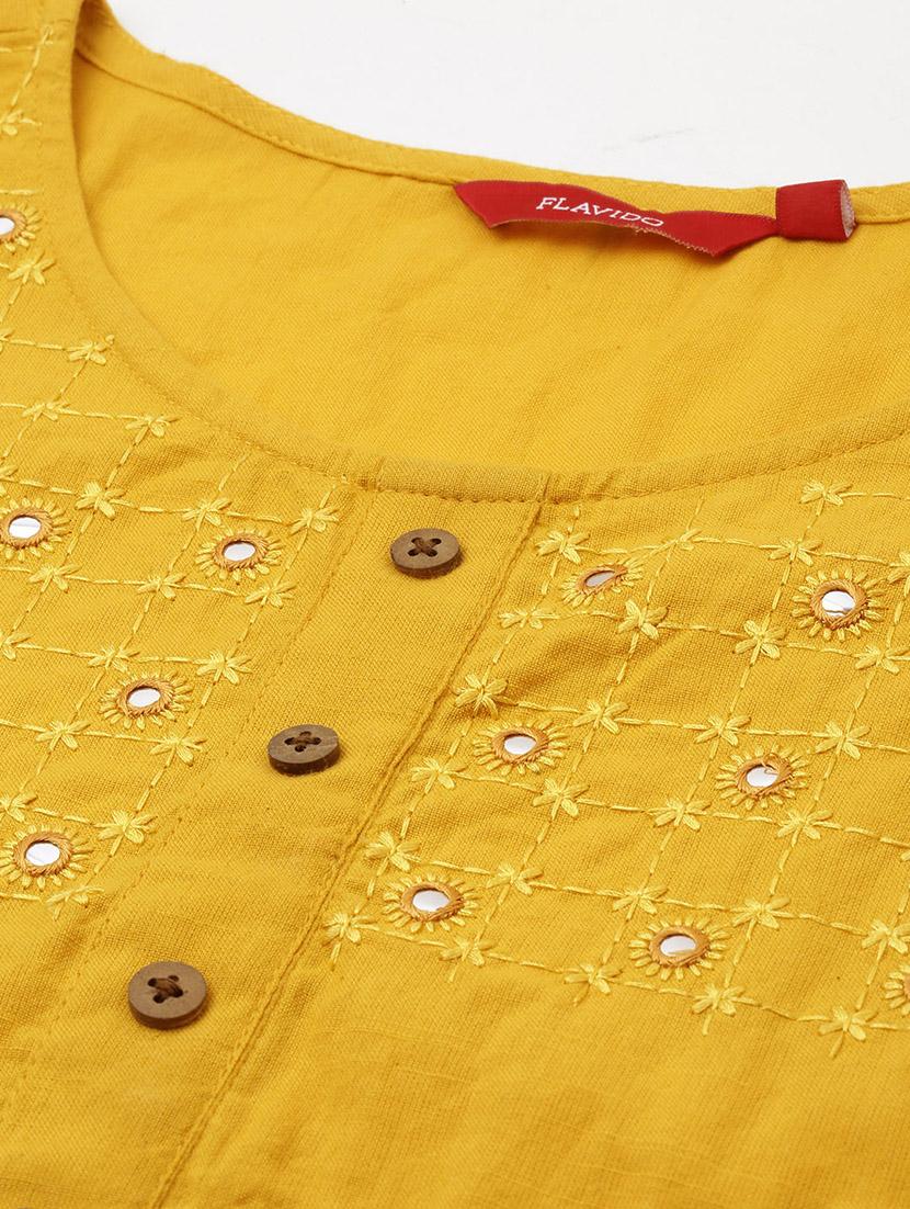 embroidered straight kurta - 17414374 - Zoom Image - 5