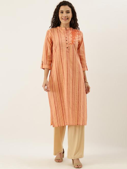 embroidered straight kurta - 17414382 - Standard Image - 1