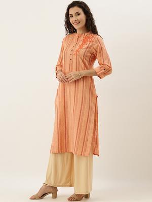 embroidered straight kurta - 17414382 - Standard Image - 2