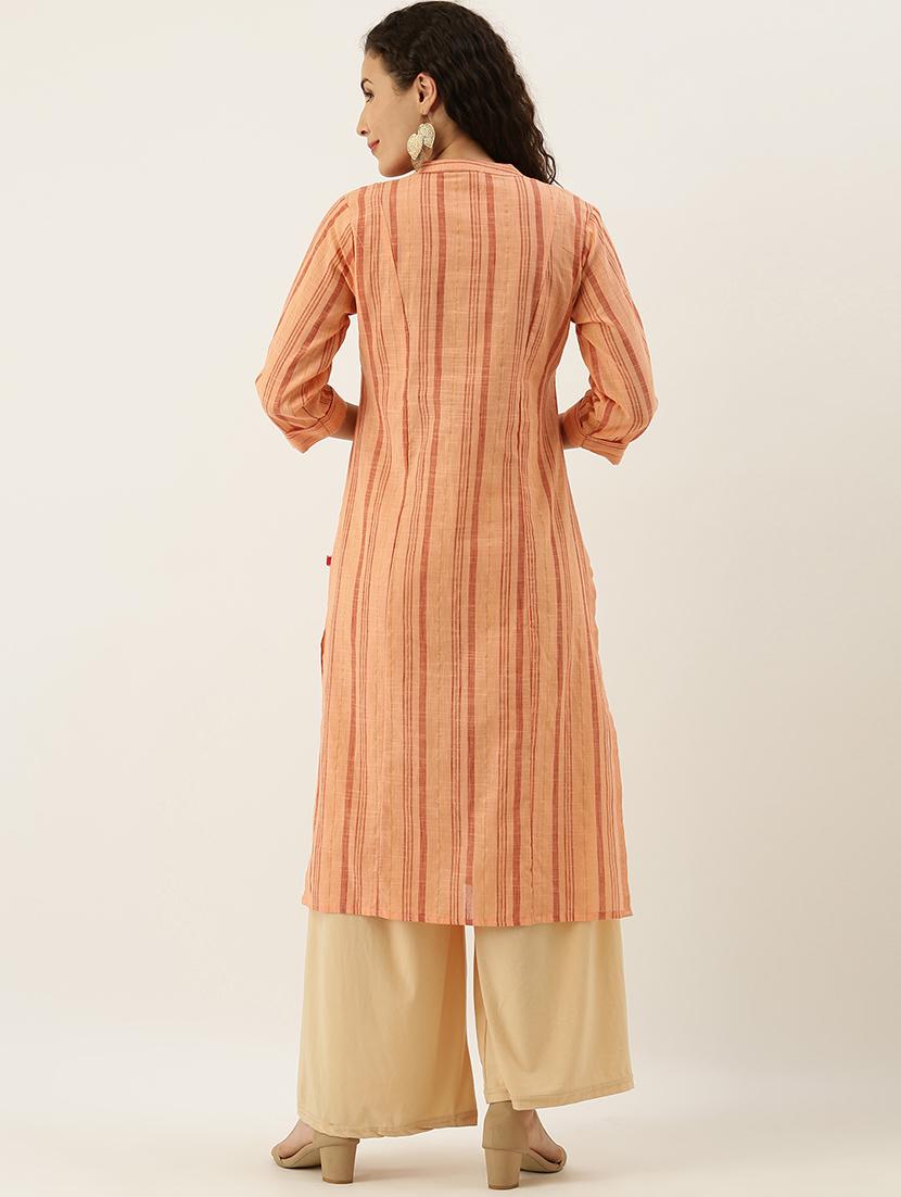 embroidered straight kurta - 17414382 - Zoom Image - 3