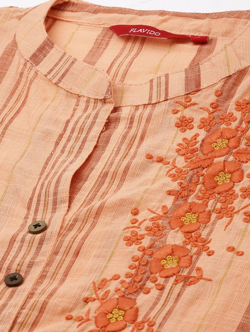 embroidered straight kurta - 17414382 - Zoom Image - 5