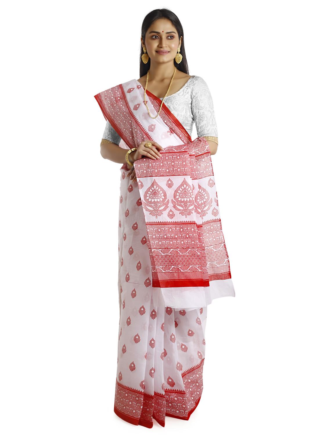 bordered printed saree - 17414426 - Zoom Image - 1