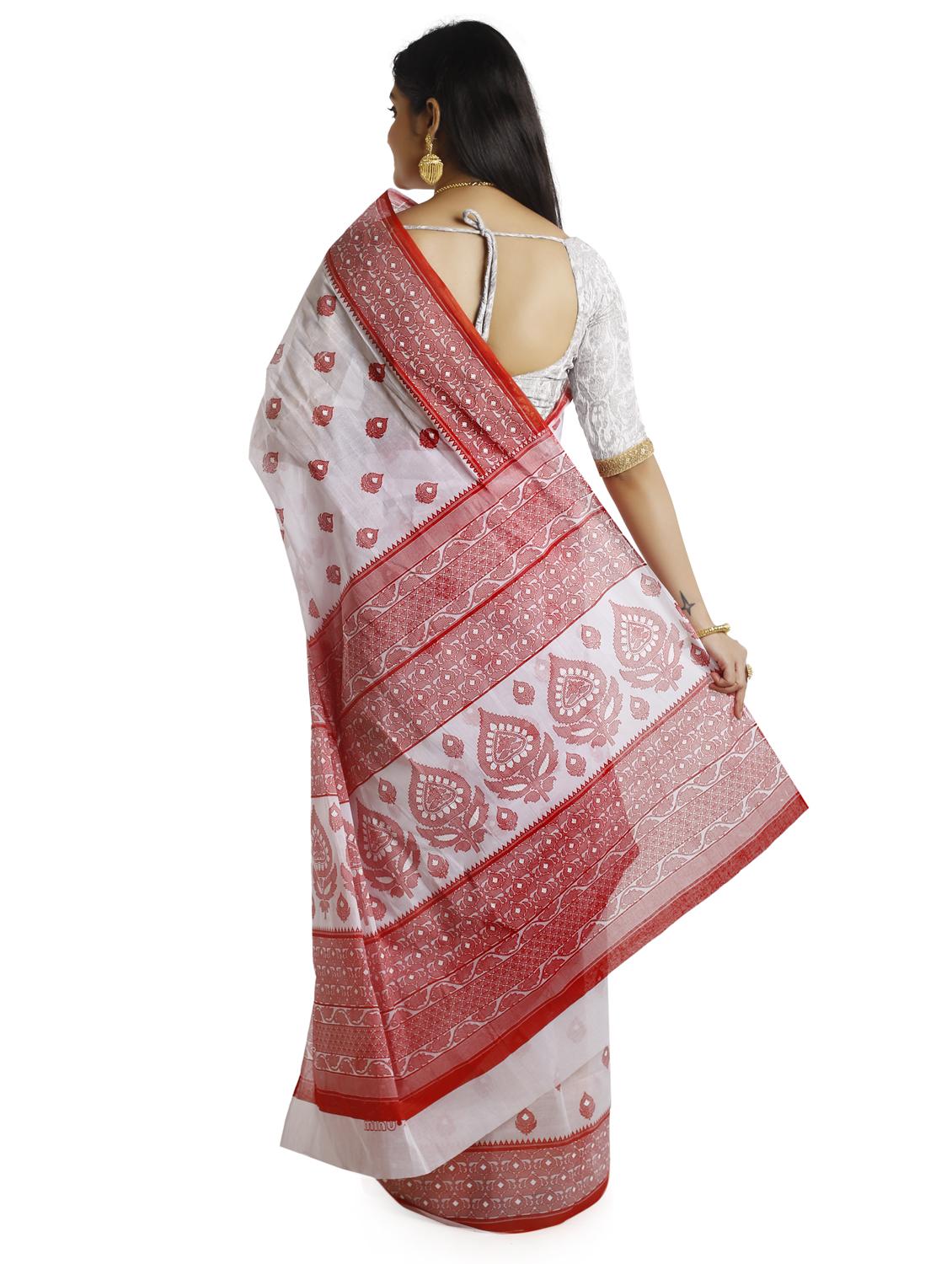 bordered printed saree - 17414426 - Zoom Image - 2