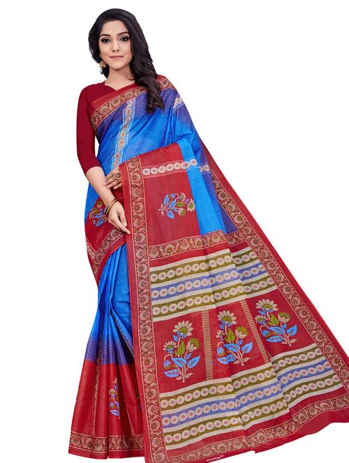 bordered printed saree - 17414443 - Very Small Image - 1