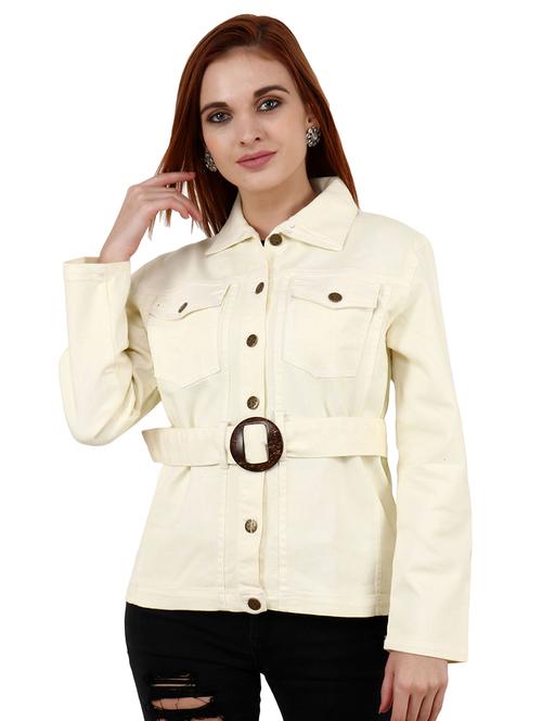 belted denim jacket - 17414476 - Standard Image - 1