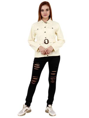 belted denim jacket - 17414476 - Standard Image - 4
