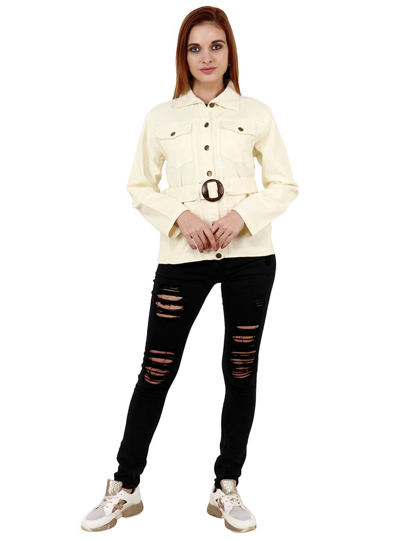 belted denim jacket - 17414476 - Zoom Image - 4