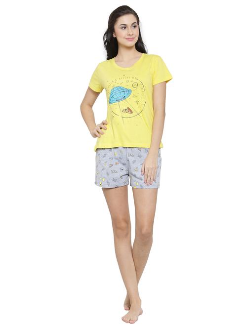 printed nightwear shorts set - 17414807 - Standard Image - 1