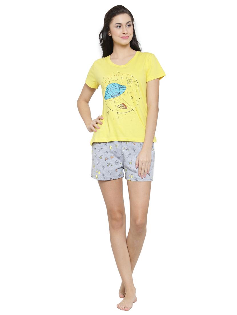 printed nightwear shorts set - 17414807 - Zoom Image - 1