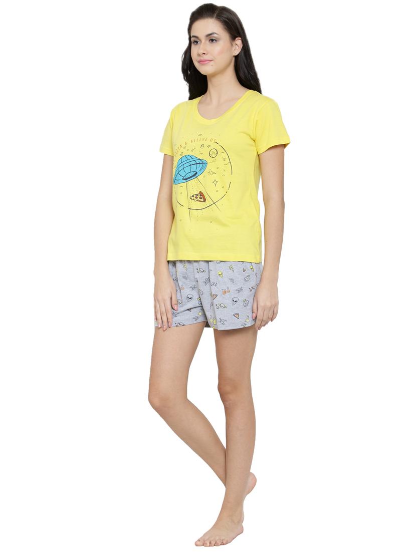 printed nightwear shorts set - 17414807 - Zoom Image - 2