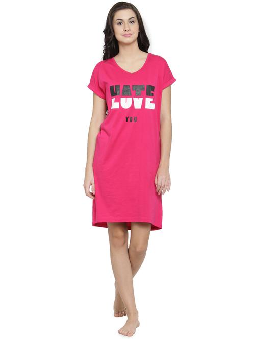 v-neck printed sleepshirt - 17414830 - Standard Image - 1
