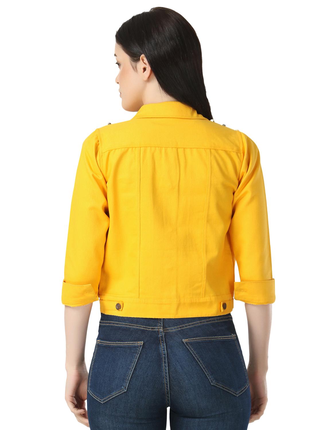 pearl embellished denim jacket - 17415230 - Zoom Image - 3