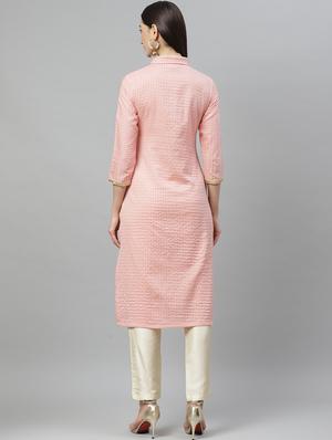 striped straight kurta - 17415319 - Standard Image - 3