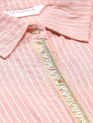 striped straight kurta - 17415319 - Standard Image - 4