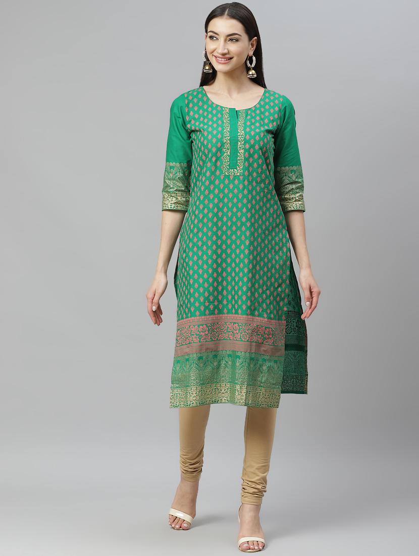 block print straight kurta - 17415322 - Zoom Image - 1