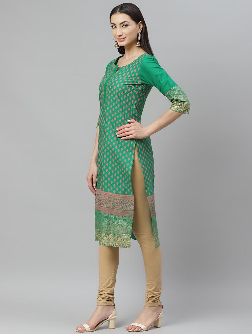 block print straight kurta - 17415322 - Zoom Image - 2