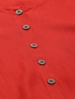 solid a-line kurta - 17415326 - Standard Image - 4