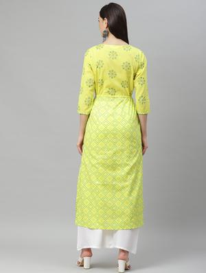 printed high slit kurta - 17415327 - Standard Image - 3