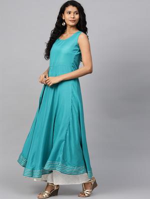 foil print layered kurta - 17415330 - Standard Image - 2