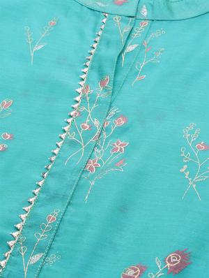 foil print layered kurta - 17415330 - Standard Image - 4