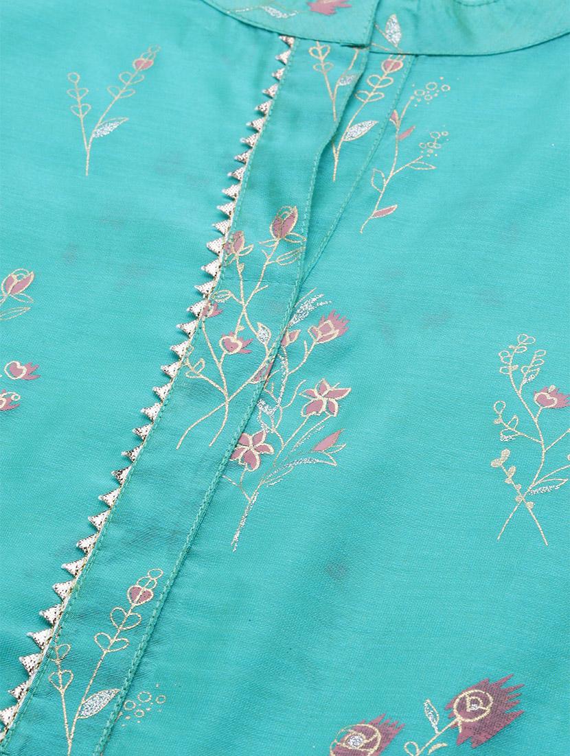 foil print layered kurta - 17415330 - Zoom Image - 4