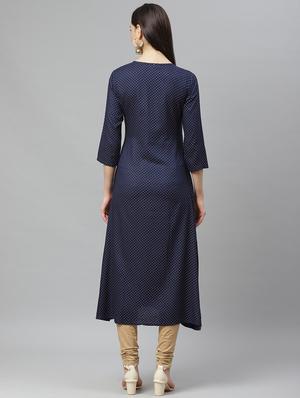 printed straight kurta - 17415331 - Standard Image - 3